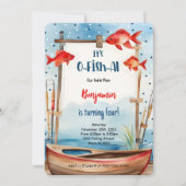 4歳の誕生日 釣り 招待状 (正面)