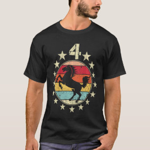 4歳の誕生日 馬 誕生日おめでとう 4才 Tシャツ