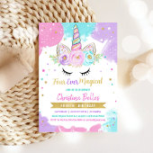 4歳の誕生日 魔法のユニコーン招待状 招待状