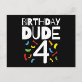 4歳の誕生日 4歳の男の子のパーティー 誕生日デュード4 ポストカード (正面)