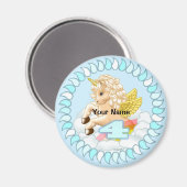 4歳の誕生日Unicorn磁石 マグネット (正面/裏面)