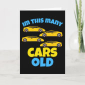 4歳の車の誕生日パーティーテーマ カード (正面)