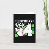 4歳の野球パーティーテーマ4歳の誕生日ボーイ カード (正面)