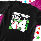 4歳の野球パーティーテーマ4歳の誕生日ボーイ Tシャツ