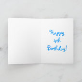 4歳の4歳の誕生日おめでとう カード (内部)
