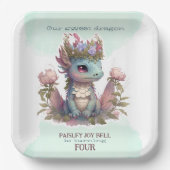 4歳オールドガールドラゴン ペーパープレート (正面)