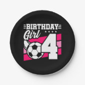 4歳サッカーサッカーパーティー4歳の誕生日 ペーパープレート (正面)