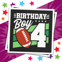 4歳サッカーパーティーテーマ4th誕生日ボーイ