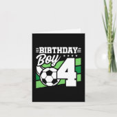 4歳サッカーパーティー4歳の誕生日ボーイ カード (正面)