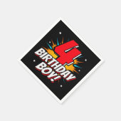 4歳スーパーヒーロー誕生日少年4歳の誕生日 スタンダードカクテルナプキン (角)