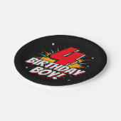 4歳スーパーヒーロー誕生日少年4歳の誕生日 ペーパープレート (アングル)