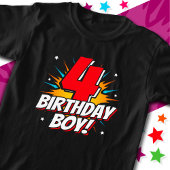 4歳スーパーヒーロー誕生日少年4歳の誕生日 Tシャツ