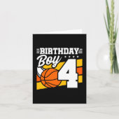 4歳バスケットボールパーティーテーマ4thバースデーボーイ カード (正面)