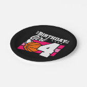 4歳バスケットボールパーティー4thバースデーガール ペーパープレート (アングル)