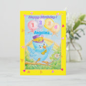 4歳パーソナライズされたの誕生日グリーティングカード (スタンド正面)