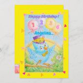 4歳パーソナライズされたの誕生日グリーティングカード (正面/裏面)