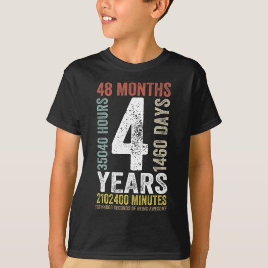 4歳レトロヴィンテージ4歳Being Aw Tシャツ (正面)