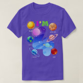 4歳太陽のの4歳の誕生日かわいいシステム惑星 Tシャツ (デザイン正面)