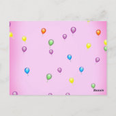 4歳女の子の誕生日招待状 ポストカード (裏面)