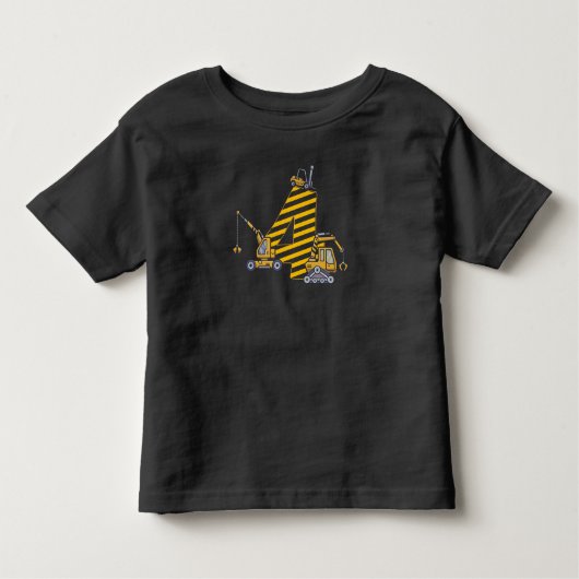 4歳建築サイトクレーン4歳 トドラーTシャツ (正面)