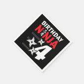 4歳忍者パーティースターキッズ4歳の誕生日 スタンダードカクテルナプキン (角)