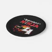 4歳漫画本スタイル忍者4歳の誕生日 ペーパープレート (アングル)