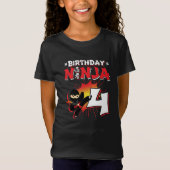 4歳漫画本スタイル忍者4歳の誕生日 Tシャツ (正面)