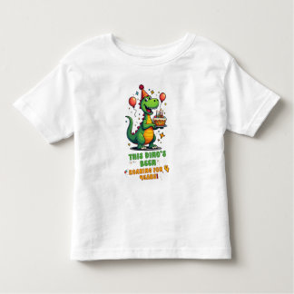 4歳用かわいい恐竜誕生日シャツ トドラーTシャツ