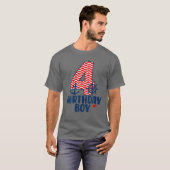 4歳航海のの誕生日の男の子の水夫4歳B日 Tシャツ (正面フル)