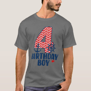 4歳航海のの誕生日の男の子の水夫4歳B日 Tシャツ