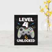 4歳誕生日 ゲーマーギフト ボーイズ ゲーム鍵付き カード (黄色い花)