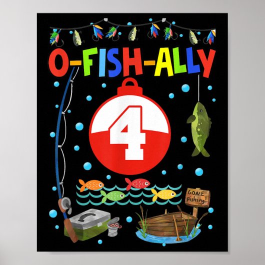 4歳魚釣り4thバースデーボーイブデイパーティー12月 ポスター (正面)