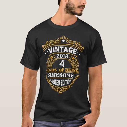 4歳2018年素晴らし4誕生日 Tシャツ (正面)