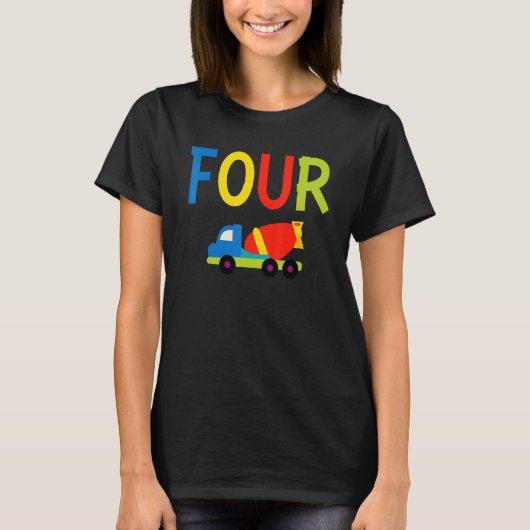 4歳4歳の誕生日4歳の男の子の建築トゥゥ Tシャツ (正面)
