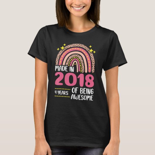 4歳4歳2018年女生まれ性女子 Tシャツ (正面)