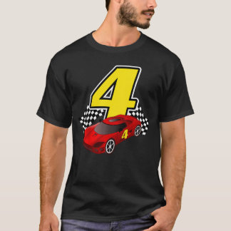4歳 レーシングカー スポーツカー 誕生日 男の子 女の子 ギ Tシャツ