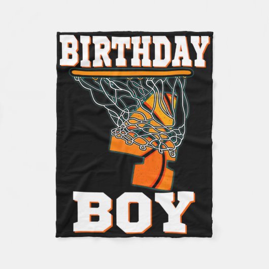 4歳Bysketbyll少年4歳の誕生日パーティーセル フリースブランケット (正面)