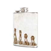 4気難しいヒップスターBullはヴィンテージのセピア色の芸術の後をつけます フラスク (左)