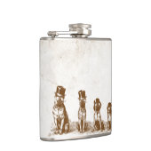 4気難しいヒップスターBullはヴィンテージのセピア色の芸術の後をつけます フラスク (右)