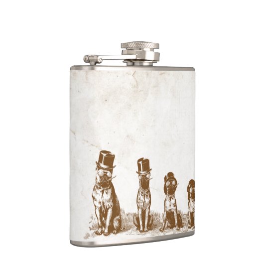 4気難しいヒップスターBullはヴィンテージのセピア色の芸術の後をつけます フラスク (右)