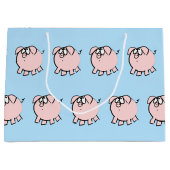 4漫画おもしろい豚ベビー選択カラーLギフト ラージペーパーバッグ (正面)