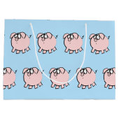 4漫画おもしろい豚ベビー選択カラーLギフト ラージペーパーバッグ (裏面)