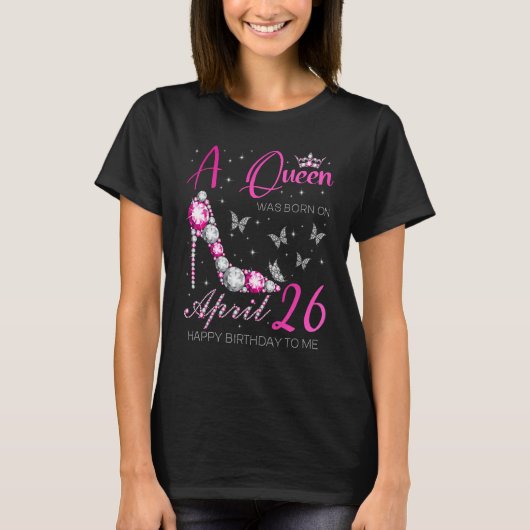 4生まれ月26日誕生日 Tシャツ (正面)