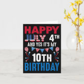 4番目とYesそれは私の10誕生日アメリカの愛国者である カード (黄色い花)
