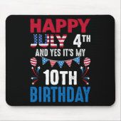 4番目とYesそれは私の10誕生日アメリカの愛国者である マウスパッド (正面)