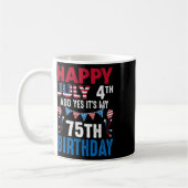 4番目とYesそれは私の75誕生日アメリカの愛国者である コーヒーマグカップ (左)