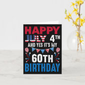 4番目とYes私の60誕生日アメリカの愛国者 カード (黄色い花)