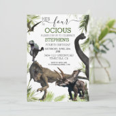 4番目の恐竜ティラノサウルスラプター誕生日 招待状 (スタンド正面)