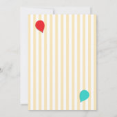 4番目の誕生日パーティー写真のバルーンの追加招待状 招待状 (裏面)