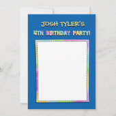 4番目の誕生日パーティー写真動物の招待状 招待状 (裏面)